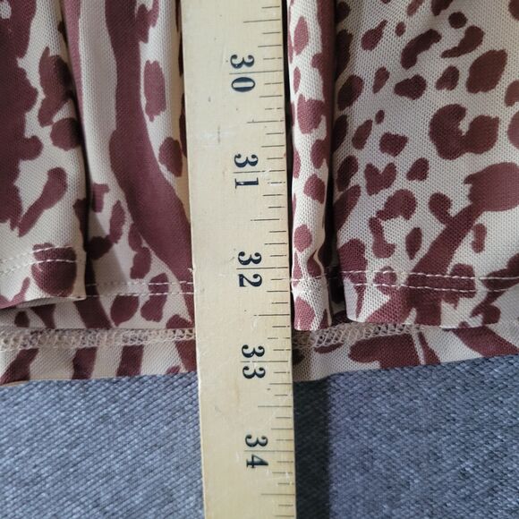 AFRM X Nordstom M Brown Mixed Animal Print Babydoll Dress 829 - Picture 10 of 10